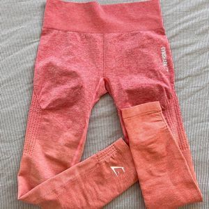 NWOT orange and pink GYMSHARK leggings